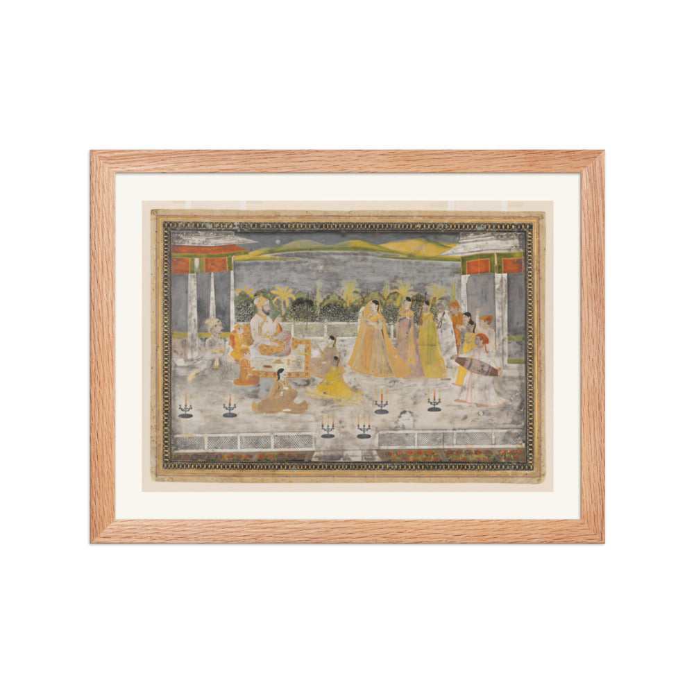 A Palace Garden Gathering — Restored Mughal Wall Art — view 4