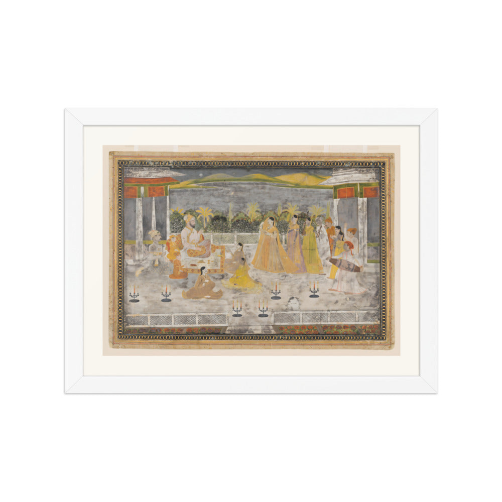 A Palace Garden Gathering — Restored Mughal Wall Art — view 6