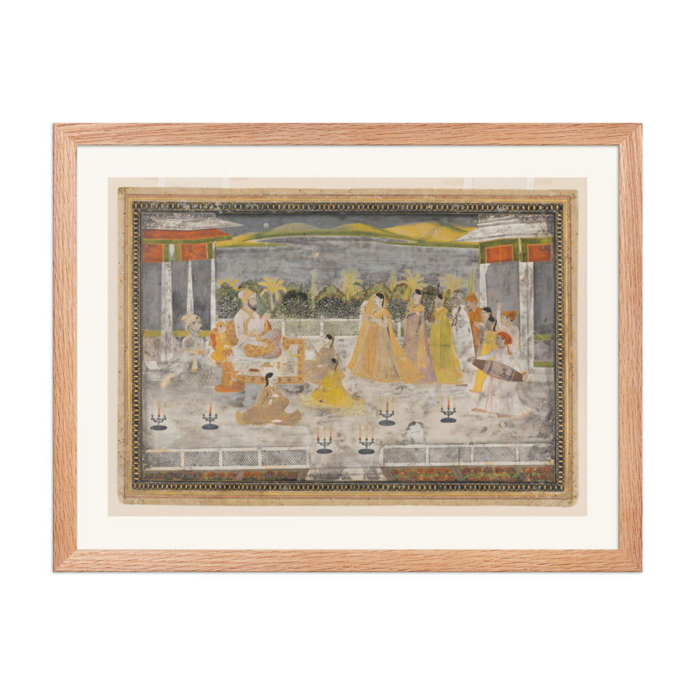 A Palace Garden Gathering — Restored Mughal Wall Art — view 3