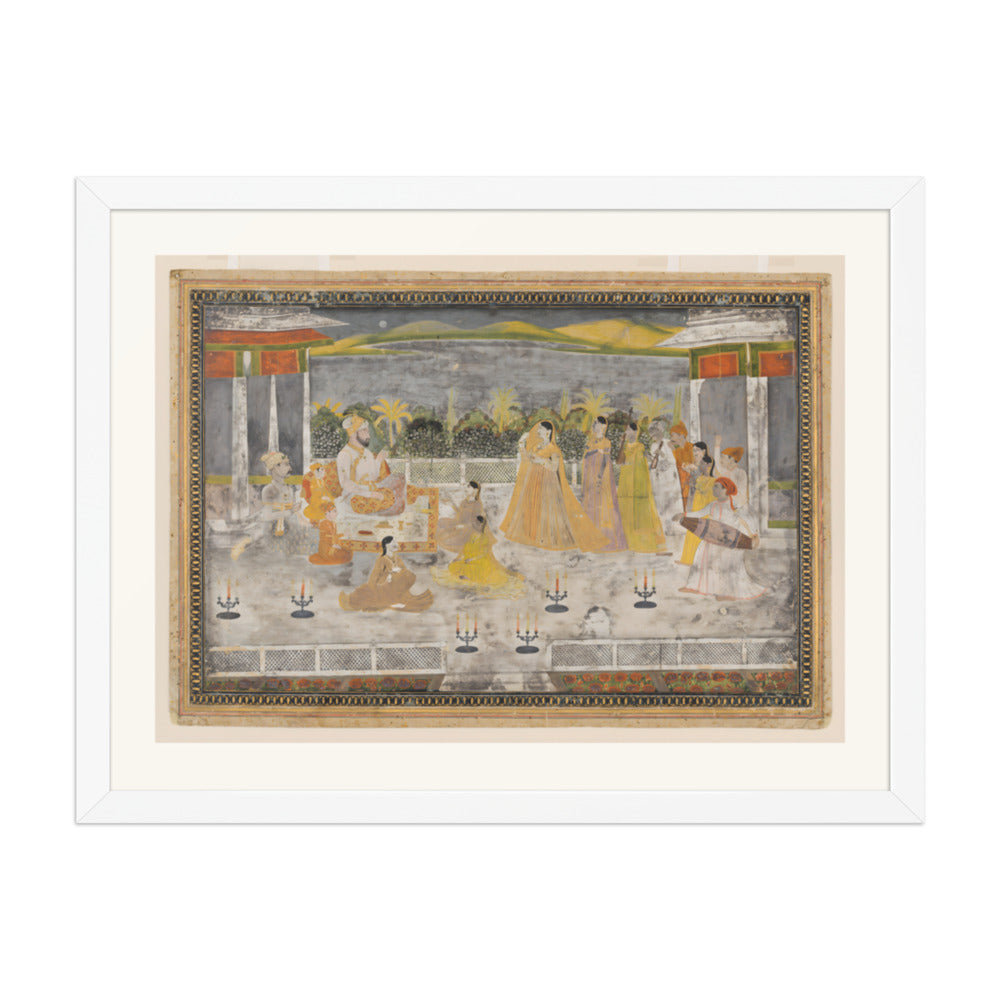 A Palace Garden Gathering — Restored Mughal Wall Art — view 5