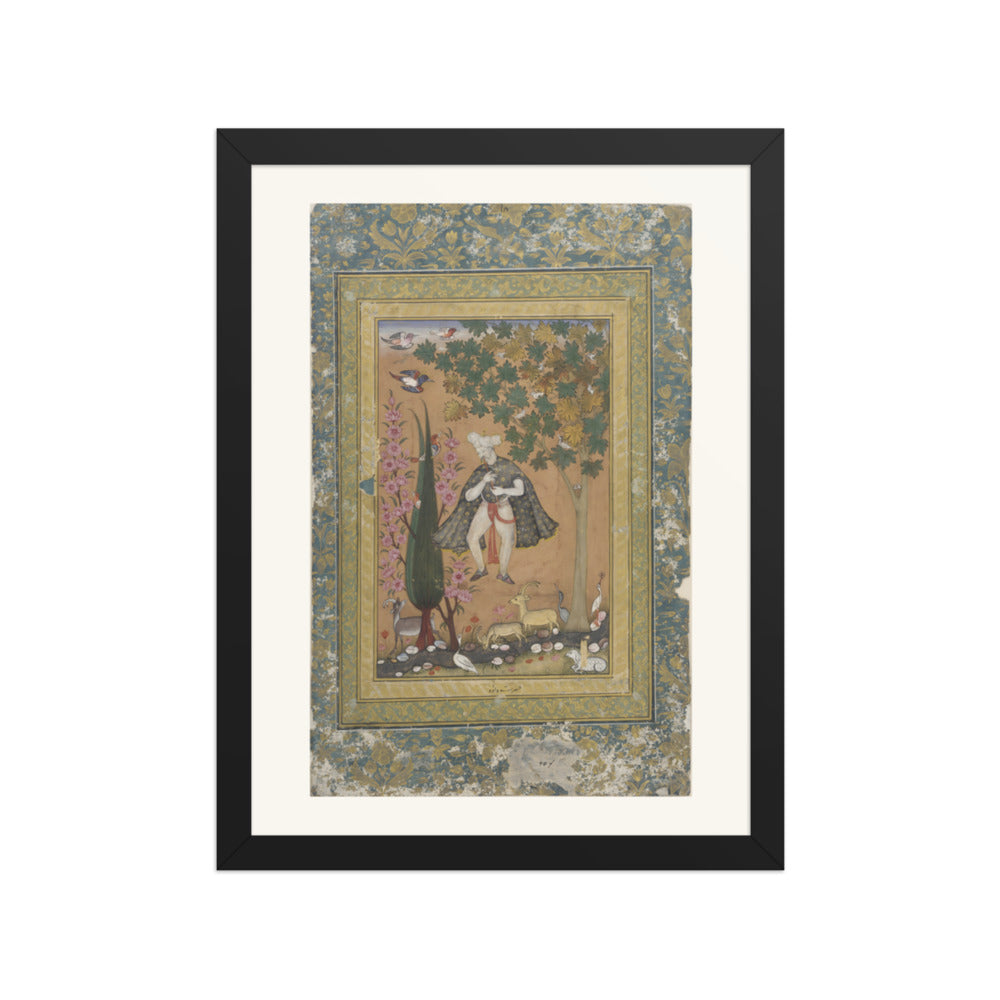 Solomon Among the Birds and Beasts — Restored Mughal Wall Art — view 2