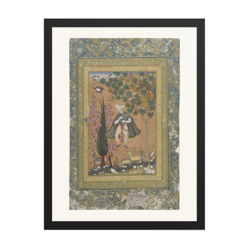 Solomon Among the Birds and Beasts — Restored Mughal Wall Art