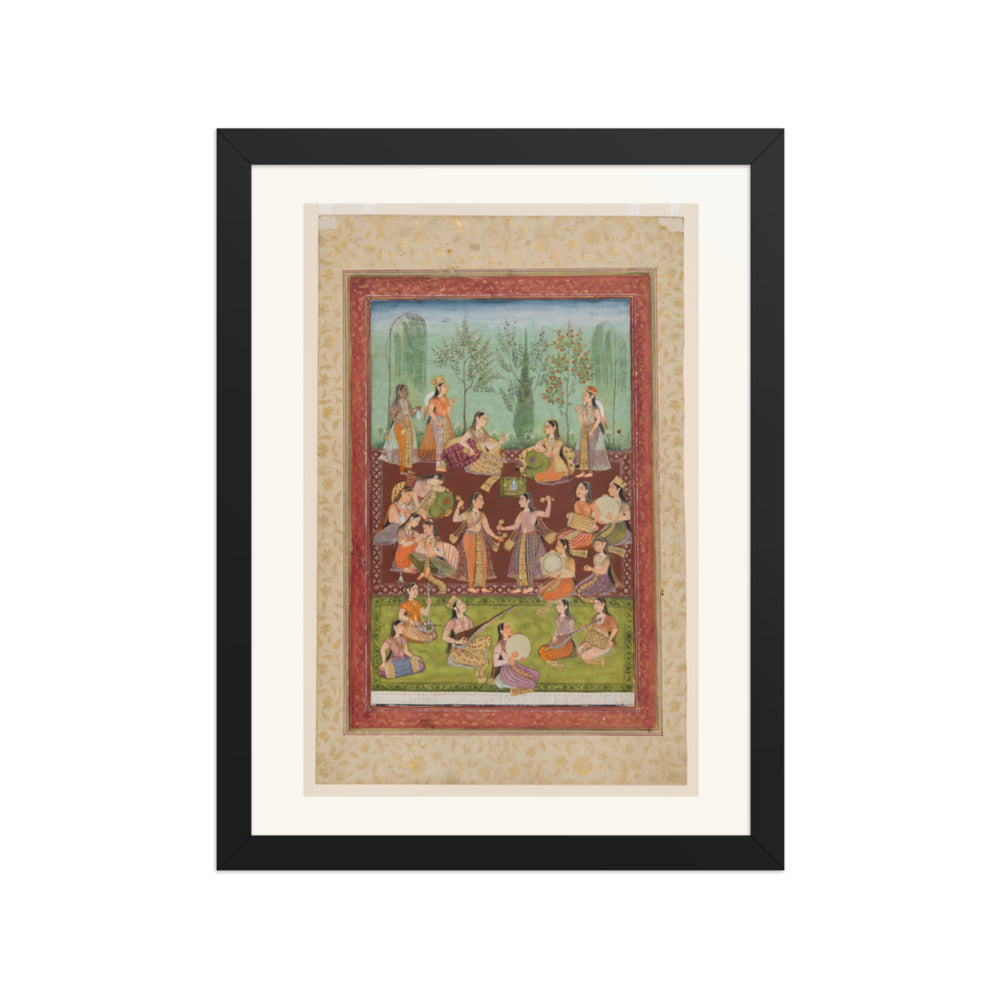 Women in a Garden — Restored Indian Court Wall Art — view 2