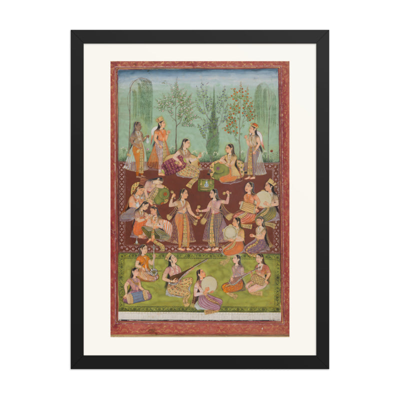 Women in a Garden — Restored Indian Court Wall Art