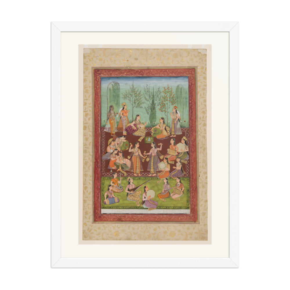 Women in a Garden — Restored Indian Court Wall Art — view 5