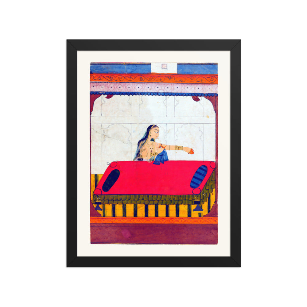 A Lady Pining for Her Lover — Restored Rajput Wall Art — view 2