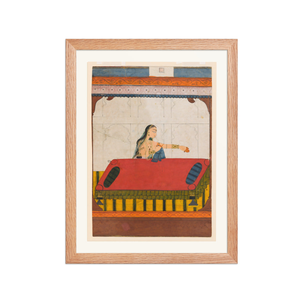 A Lady Pining for Her Lover — Restored Rajput Wall Art — view 4