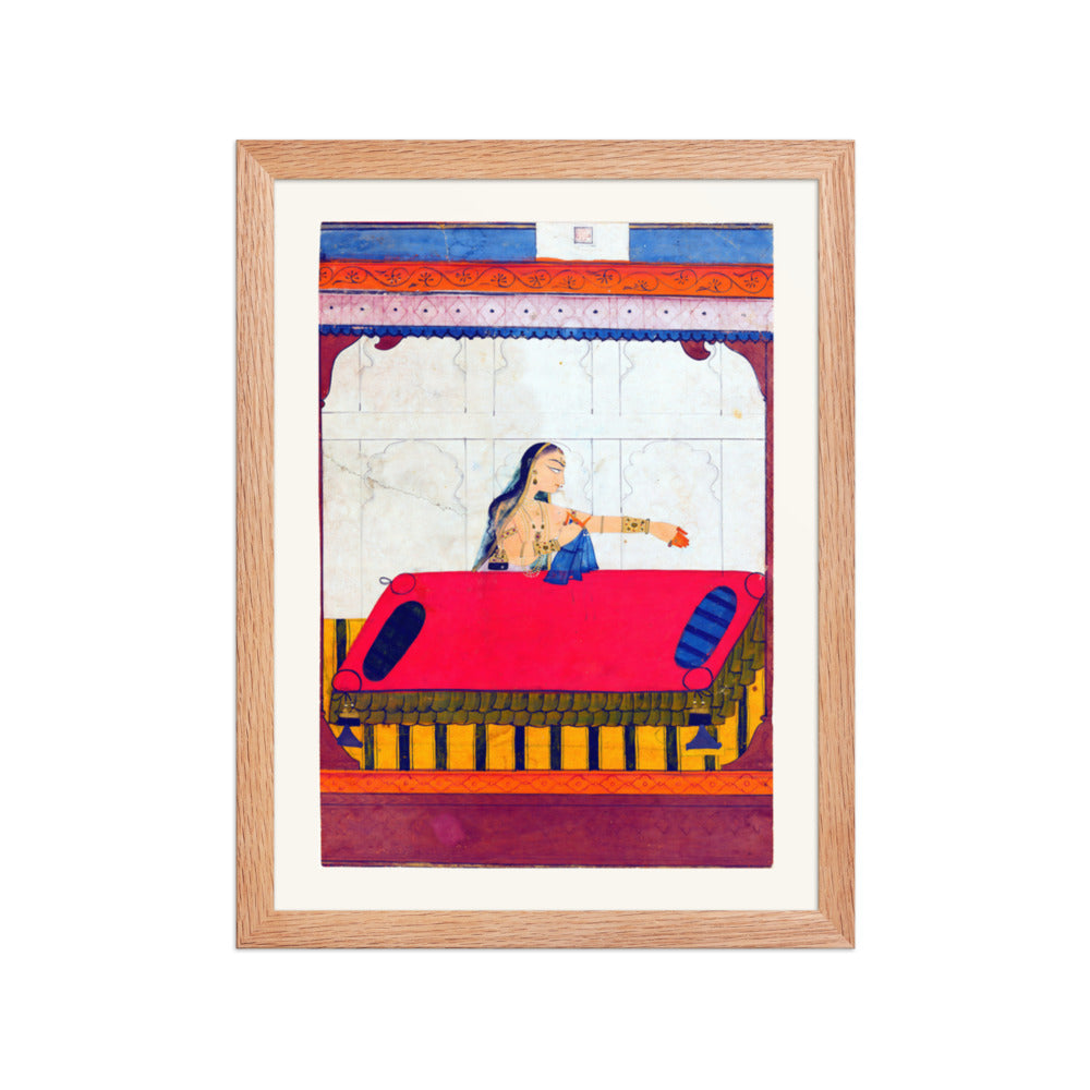 A Lady Pining for Her Lover — Restored Rajput Wall Art — view 4