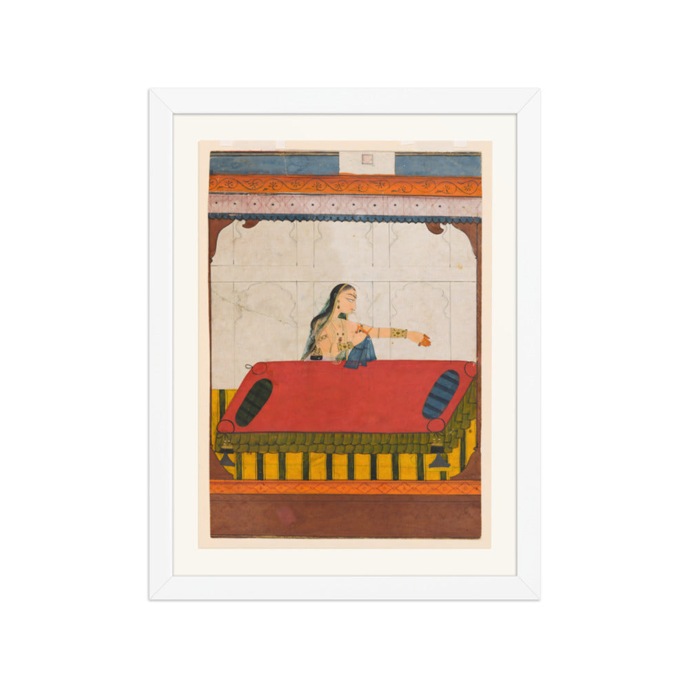 A Lady Pining for Her Lover — Restored Rajput Wall Art — view 12