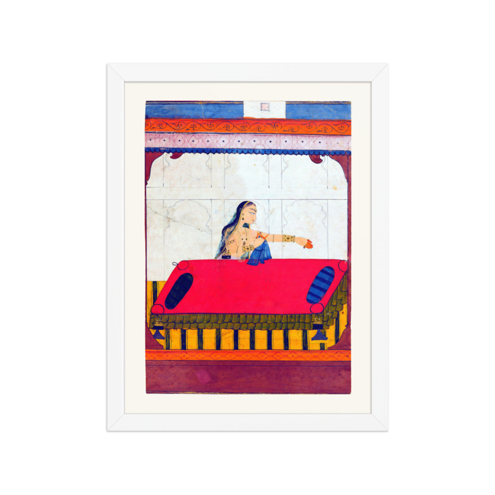 A Lady Pining for Her Lover — Restored Rajput Wall Art — view 6