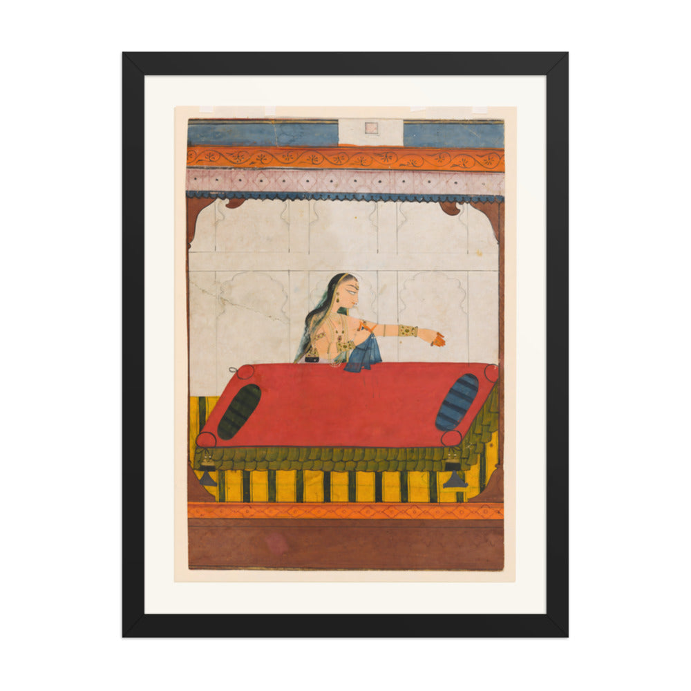 A Lady Pining for Her Lover — Restored Rajput Wall Art — view 7