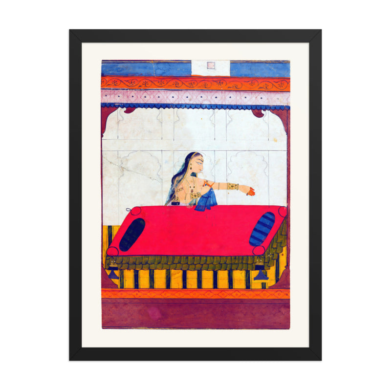 A Lady Pining for Her Lover — Restored Rajput Wall Art