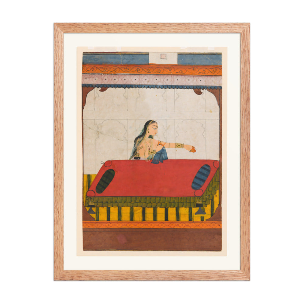 A Lady Pining for Her Lover — Restored Rajput Wall Art — view 3