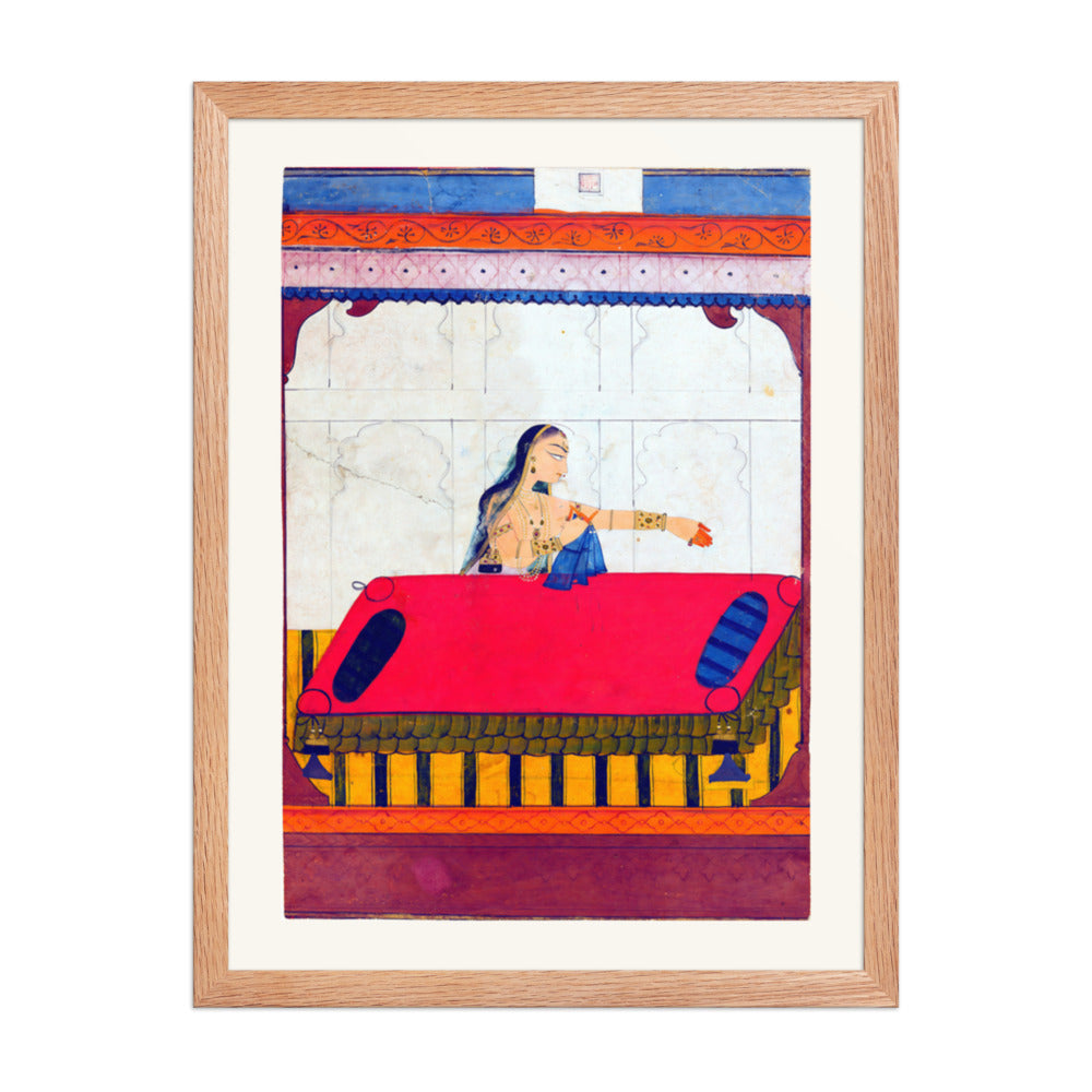 A Lady Pining for Her Lover — Restored Rajput Wall Art — view 3