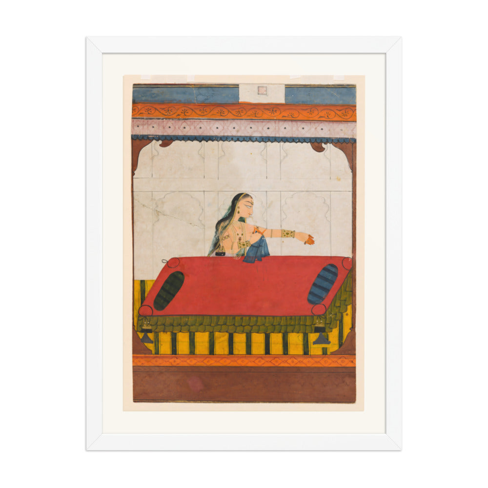 A Lady Pining for Her Lover — Restored Rajput Wall Art — view 5