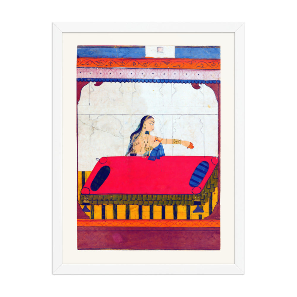 A Lady Pining for Her Lover — Restored Rajput Wall Art — view 5