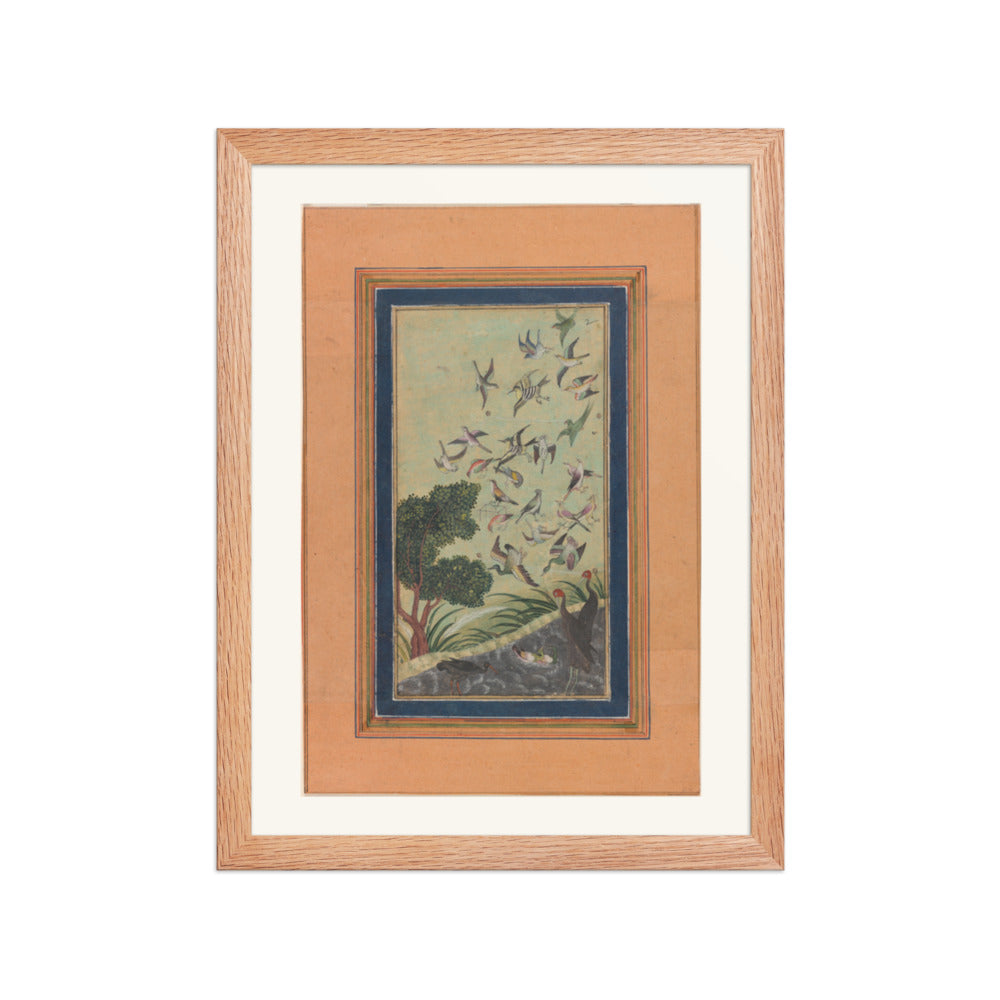 Birds in a Flowering Tree — Restored Mughal Wall Art — view 4