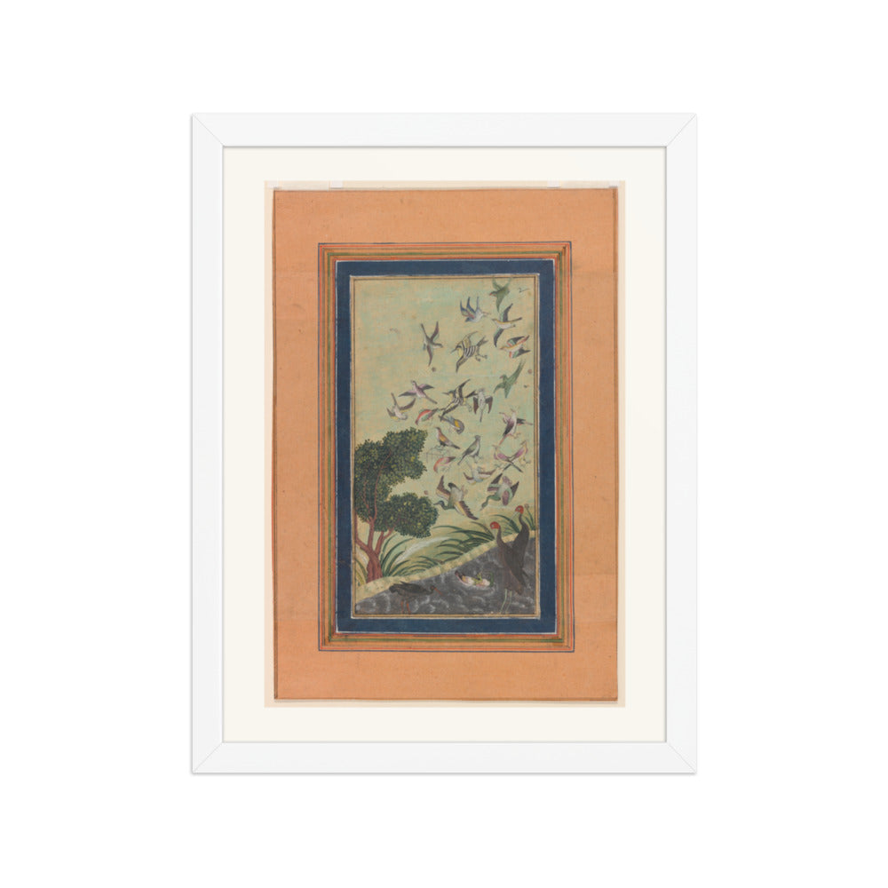 Birds in a Flowering Tree — Restored Mughal Wall Art — view 6