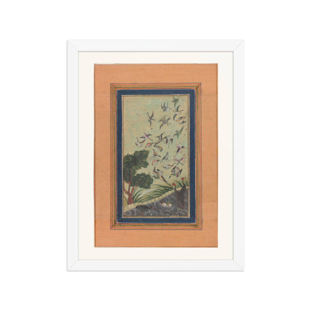 Birds in a Flowering Tree — Restored Mughal Wall Art — view 6
