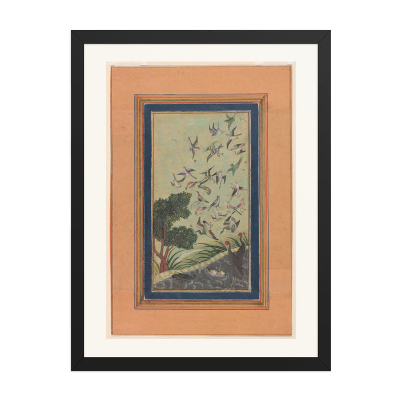 Birds in a Flowering Tree — Restored Mughal Wall Art