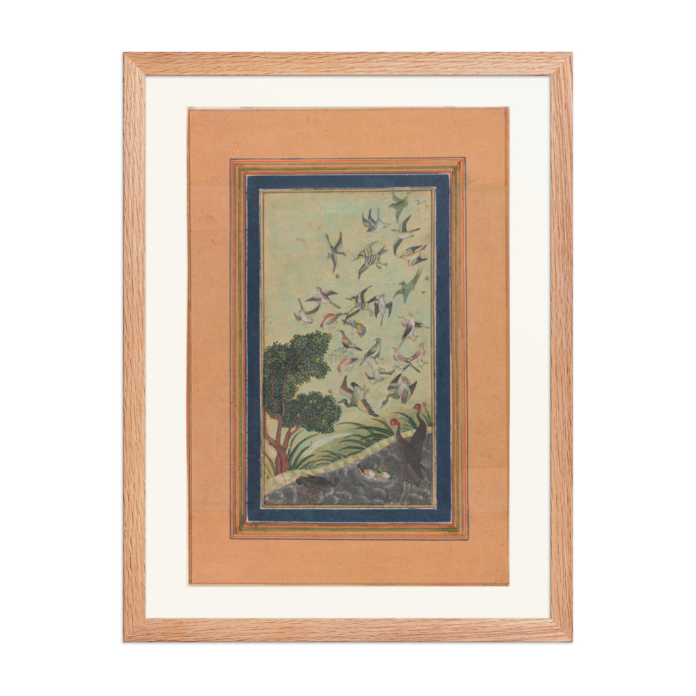 Birds in a Flowering Tree — Restored Mughal Wall Art — view 3