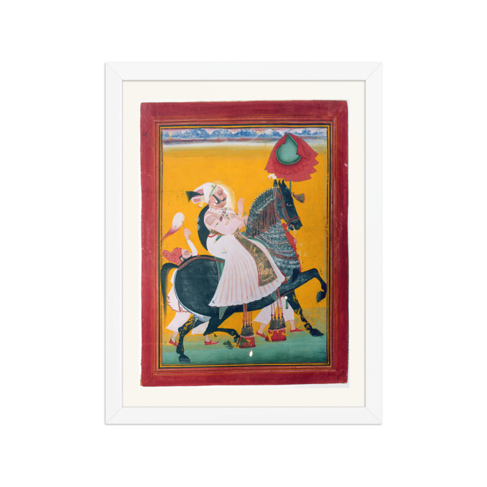 Rawat Ragho Das of Deogarh on Horseback — Restored Rajput Wall Art — view 6