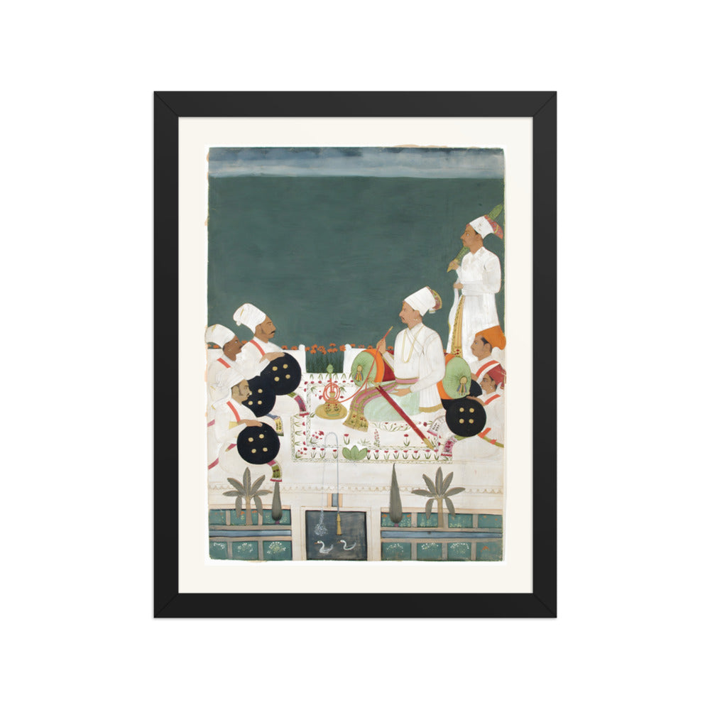 A Rathore Chief with His Kinsmen — Restored Rajput Wall Art — view 2