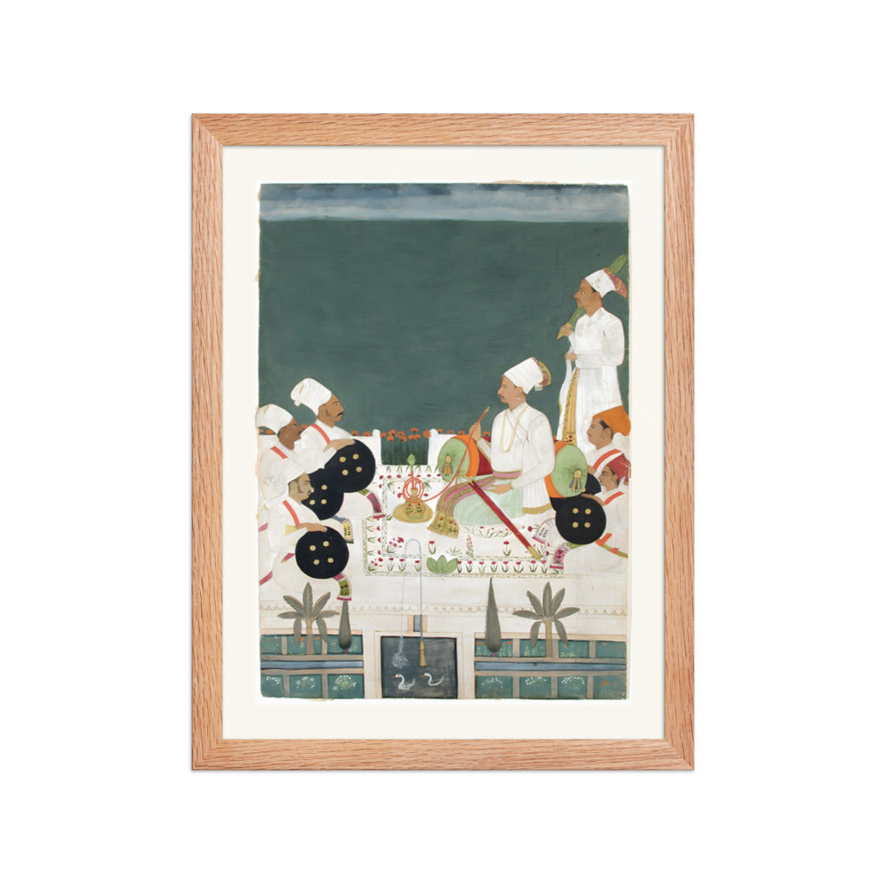 A Rathore Chief with His Kinsmen — Restored Rajput Wall Art — view 4