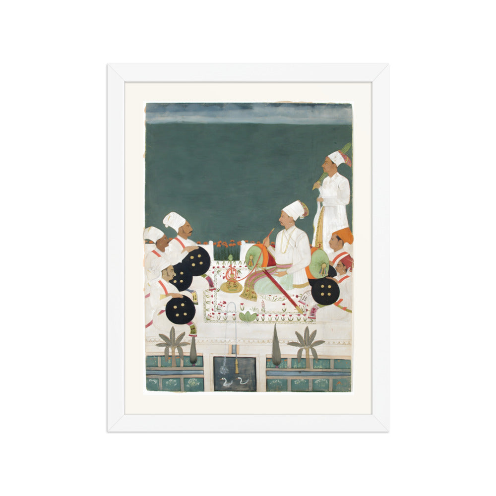 A Rathore Chief with His Kinsmen — Restored Rajput Wall Art — view 6