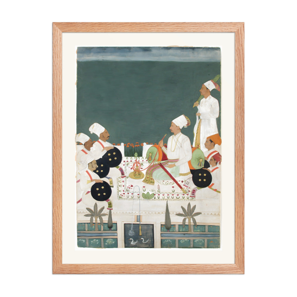 A Rathore Chief with His Kinsmen — Restored Rajput Wall Art — view 3