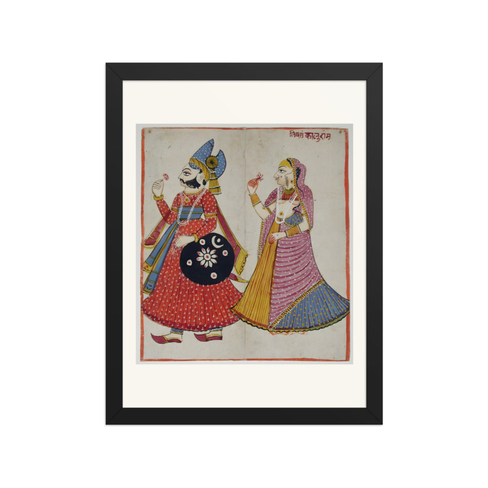 A Raja and His Rani — Restored Rajput Wall Art — view 2