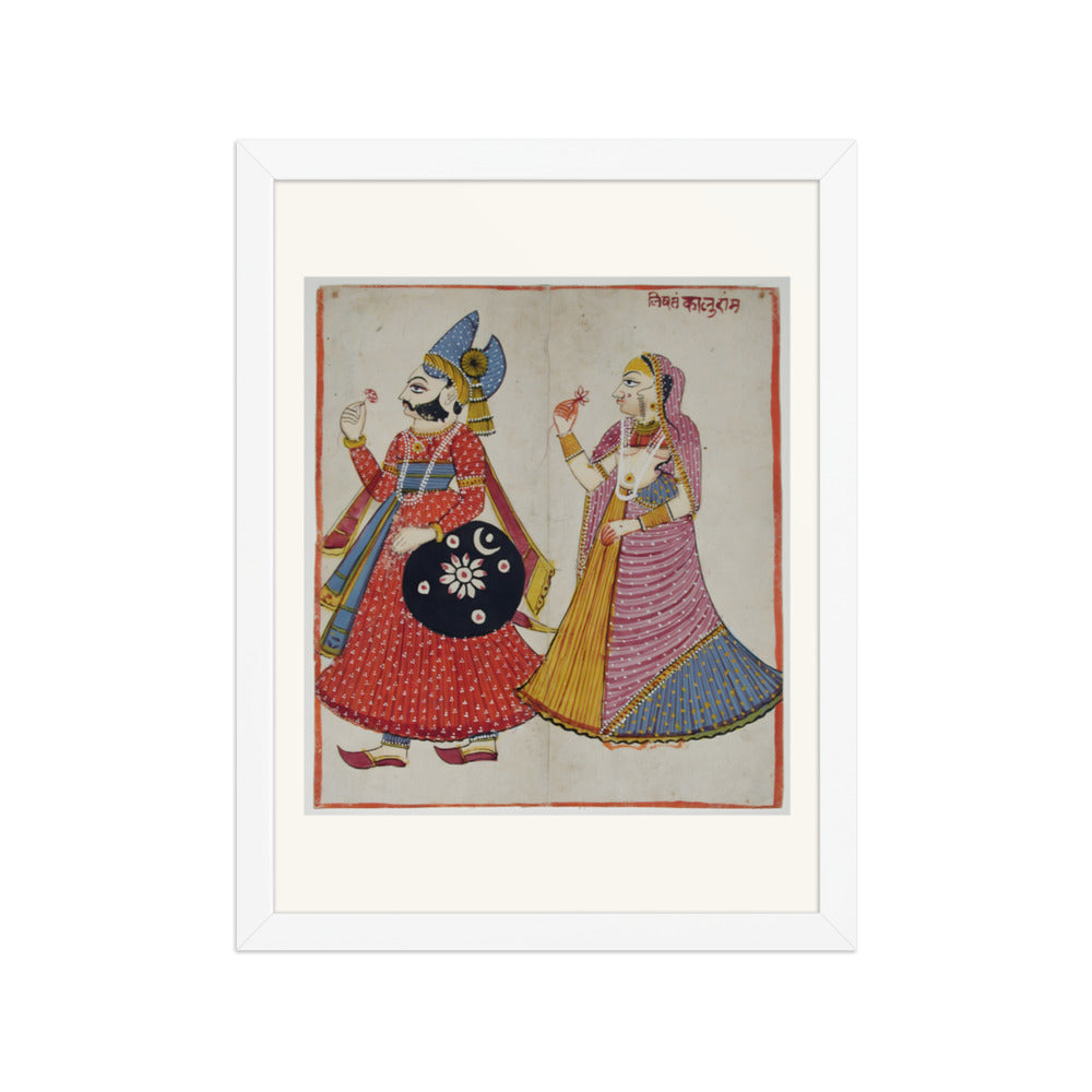 A Raja and His Rani — Restored Rajput Wall Art — view 6
