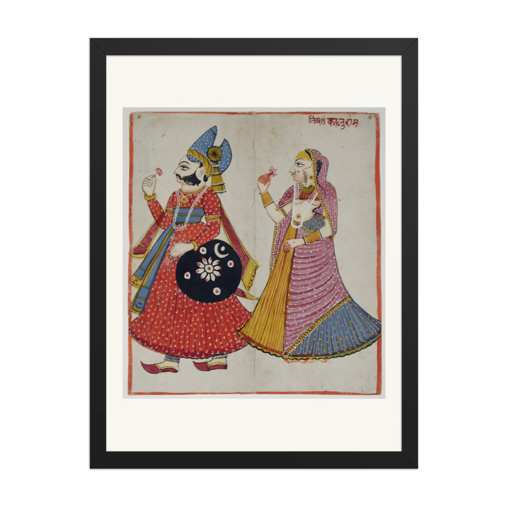 A Raja and His Rani — Restored Rajput Wall Art — view 1