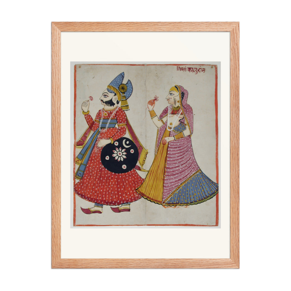 A Raja and His Rani — Restored Rajput Wall Art — view 3