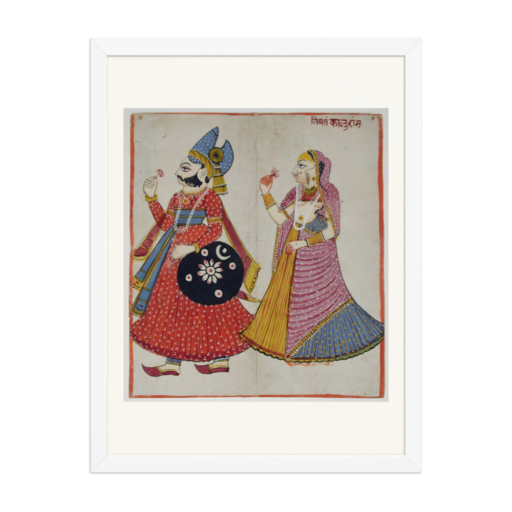 A Raja and His Rani — Restored Rajput Wall Art — view 5