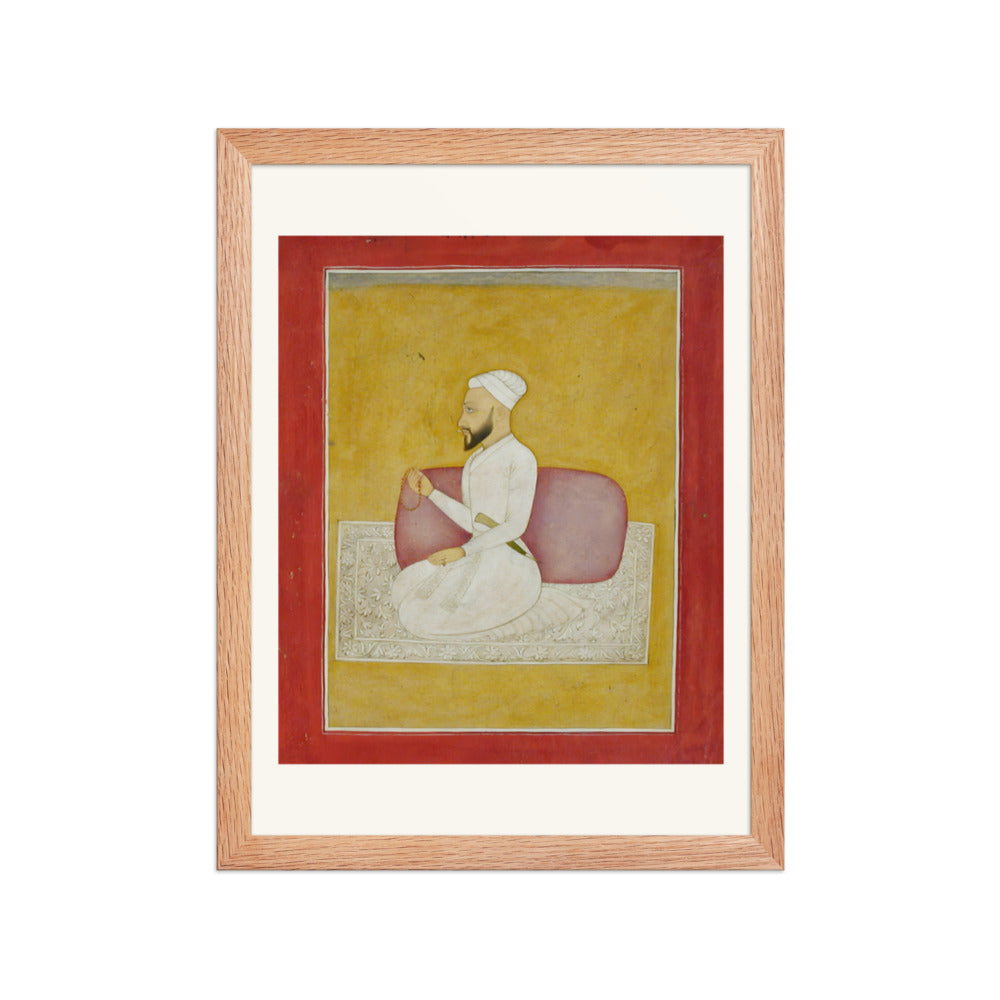 Adina Beg Khan at His Prayer Beads — Restored Mughal Wall Art — view 4