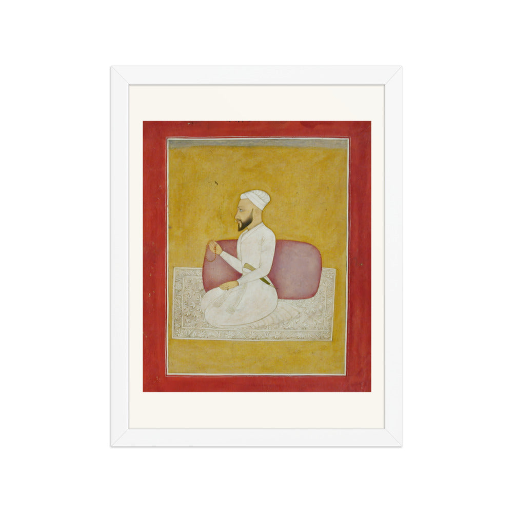 Adina Beg Khan at His Prayer Beads — Restored Mughal Wall Art — view 6