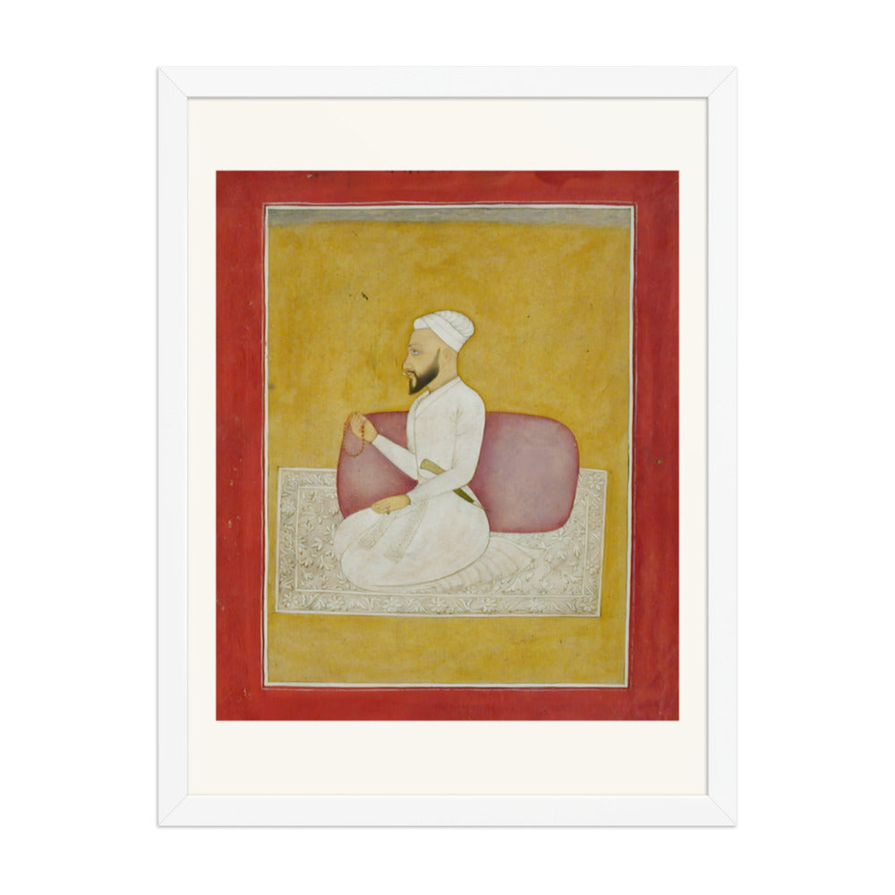 Adina Beg Khan at His Prayer Beads — Restored Mughal Wall Art — view 5