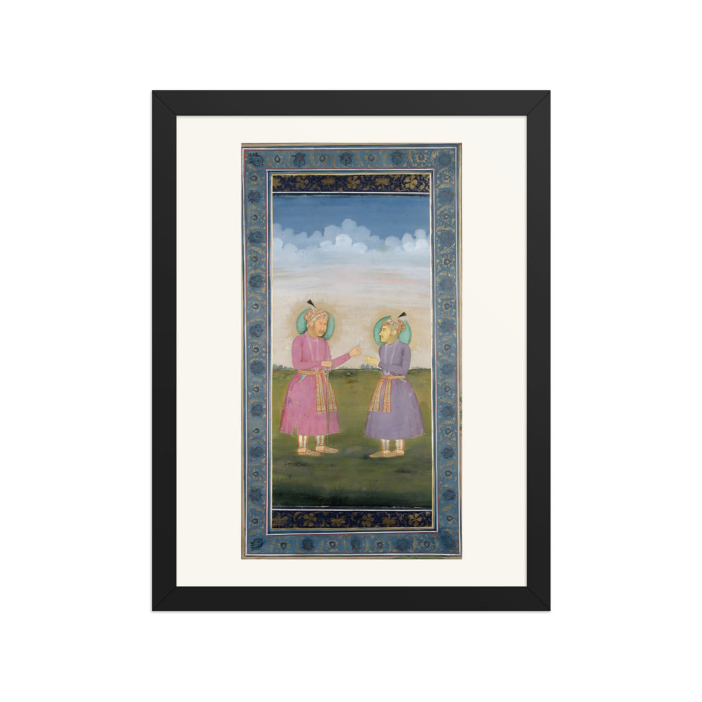 Akbar Presents a Jewelled Feather — Restored Mughal Wall Art — view 2