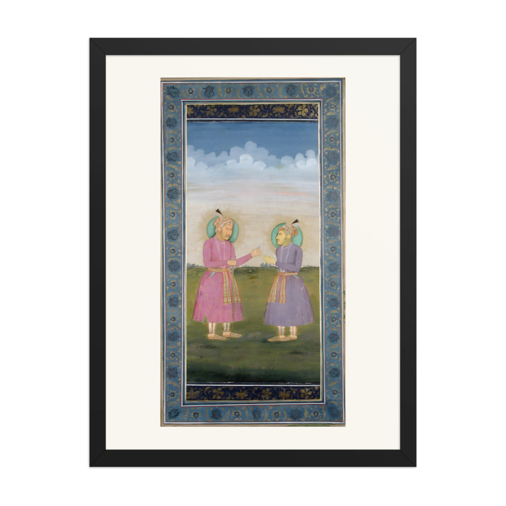 Akbar Presents a Jewelled Feather — Restored Mughal Wall Art — view 1