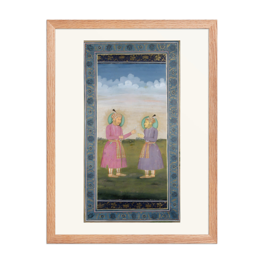 Akbar Presents a Jewelled Feather — Restored Mughal Wall Art — view 3