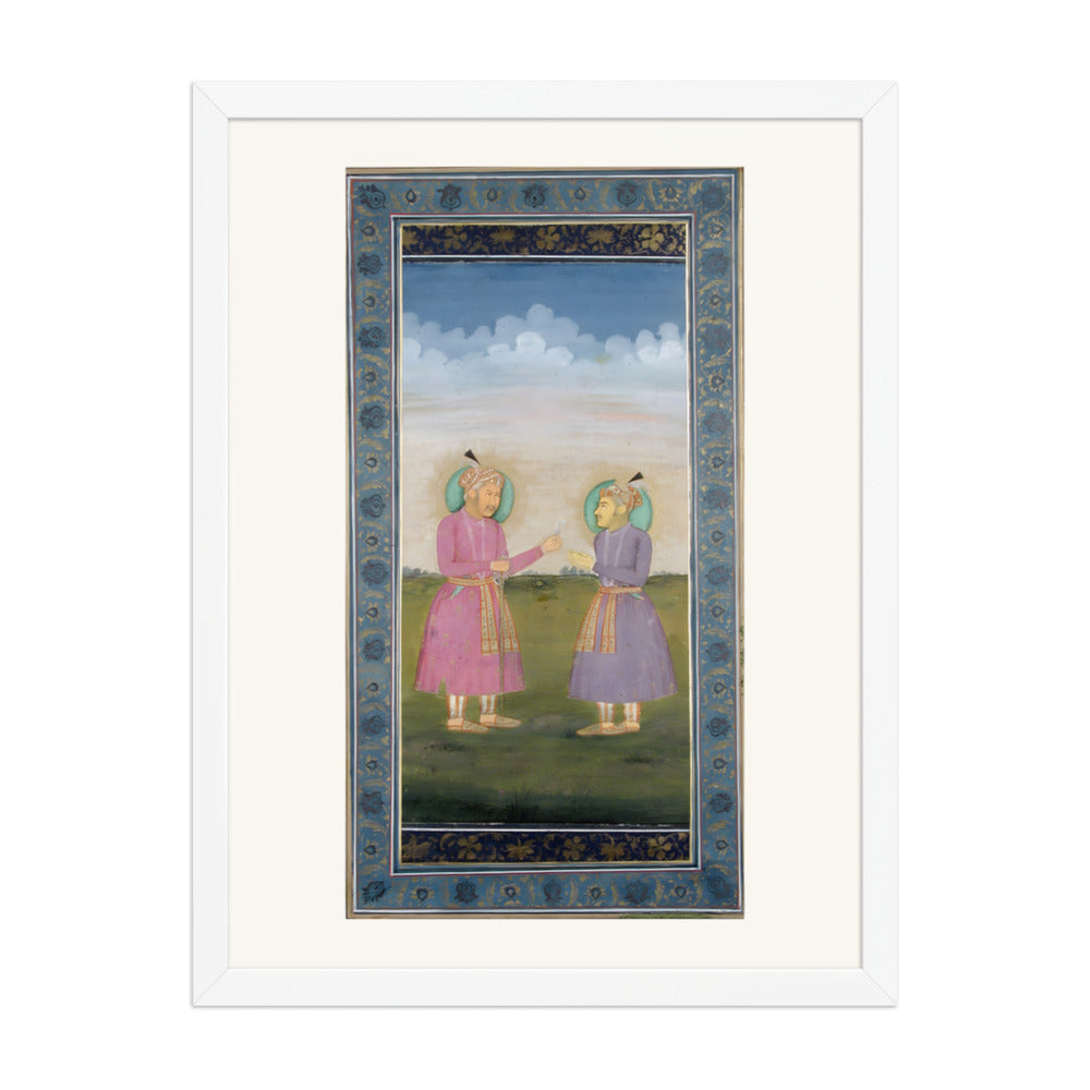 Akbar Presents a Jewelled Feather — Restored Mughal Wall Art — view 5