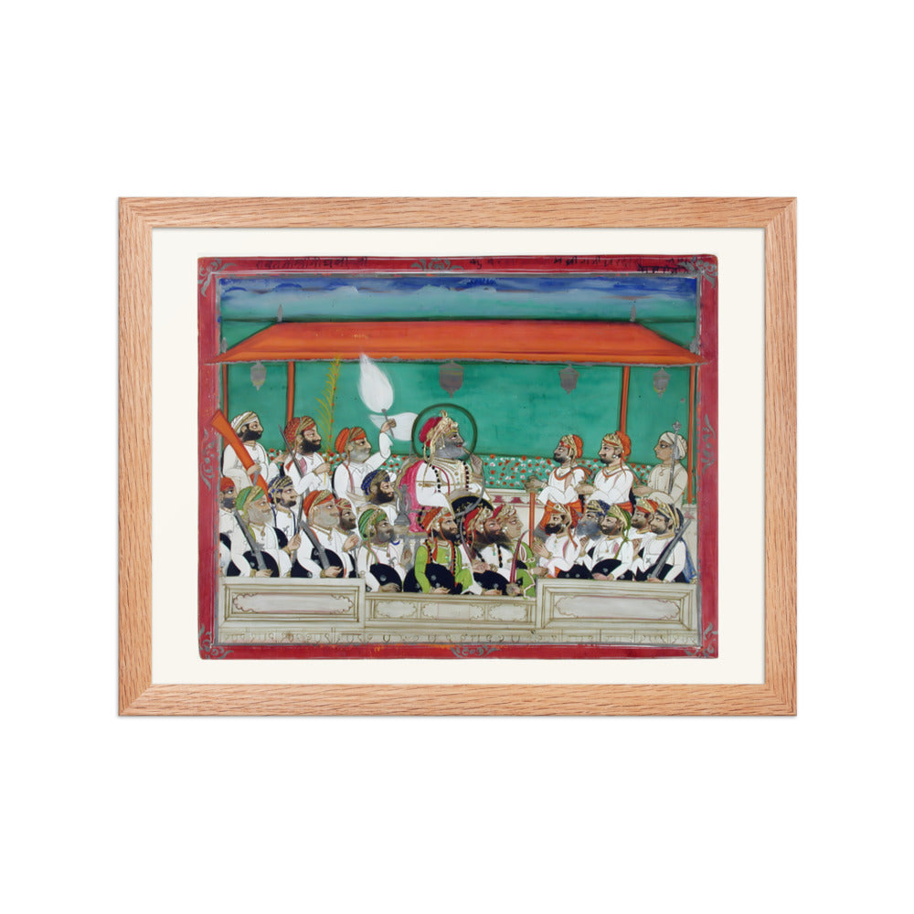 A Maharana Smoking His Hookah in Durbar — Restored Rajput Wall Art — view 4