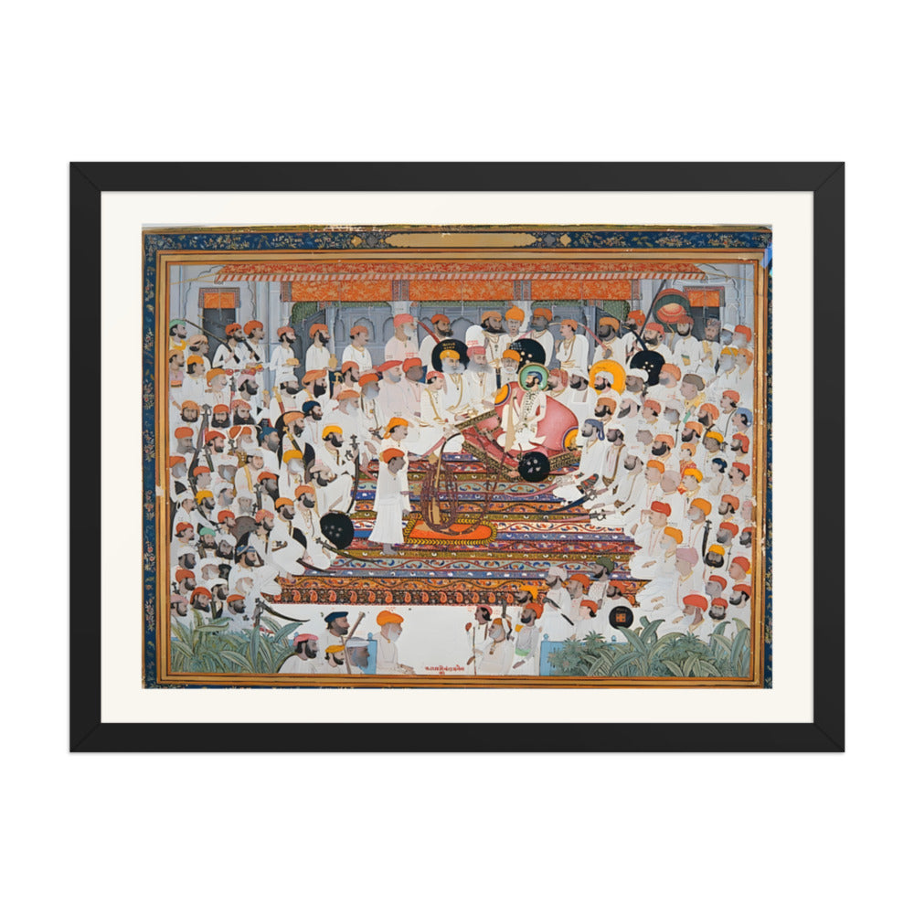 The Darbar of Raja Bakhtawar Singh of Alwar — Restored Rajput Wall Art — view 1