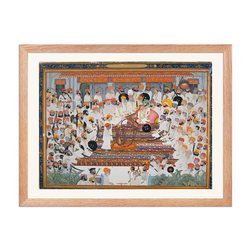 The Darbar of Raja Bakhtawar Singh of Alwar — Restored Rajput Wall Art — view 3