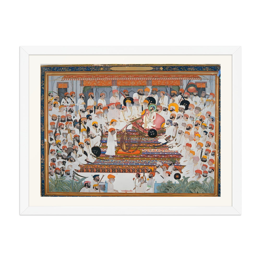 The Darbar of Raja Bakhtawar Singh of Alwar — Restored Rajput Wall Art — view 5