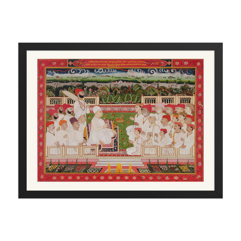 A Jaipur Raja in Durbar — Restored Rajput Wall Art