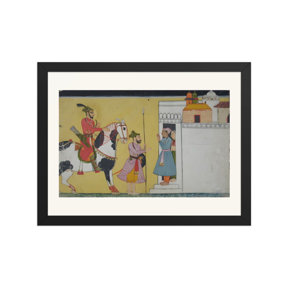 A Prince Hunting Deer — Restored Rajput Wall Art — view 2