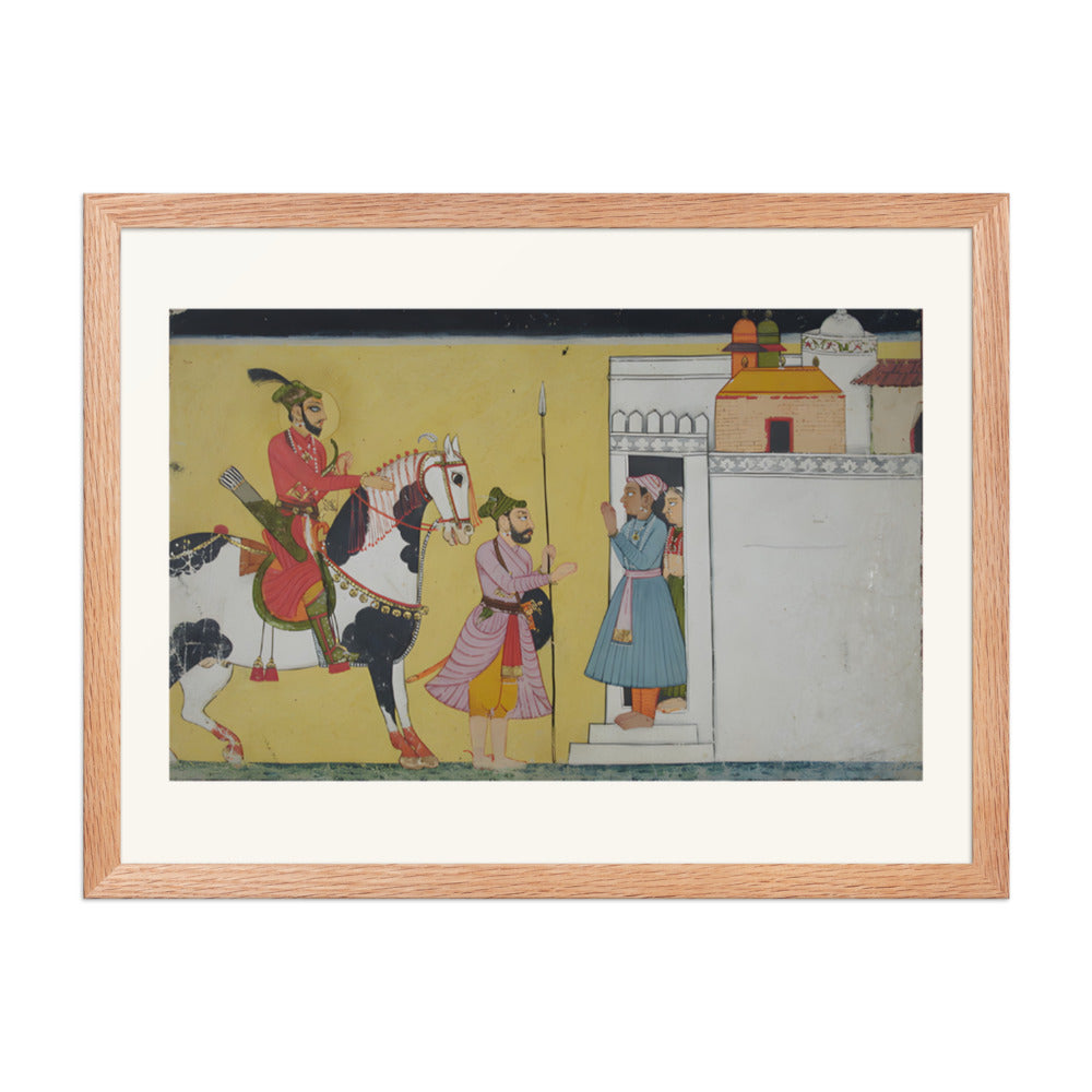 A Prince Hunting Deer — Restored Rajput Wall Art — view 3