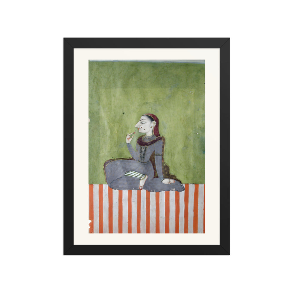 A Princess Smelling a Flower — Restored Indian Court Wall Art — view 2